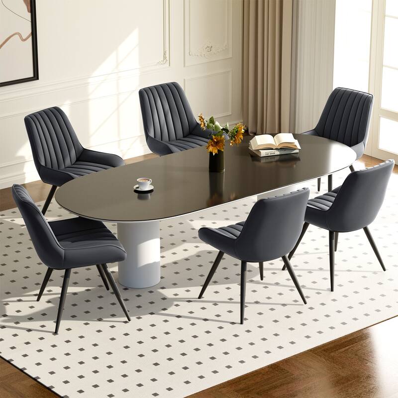 Modern Dining Chairs Set of 2, Comfy Dining Room Chairs with Thick Cushions, Upholstered Fabric Kitchen Side Chairs