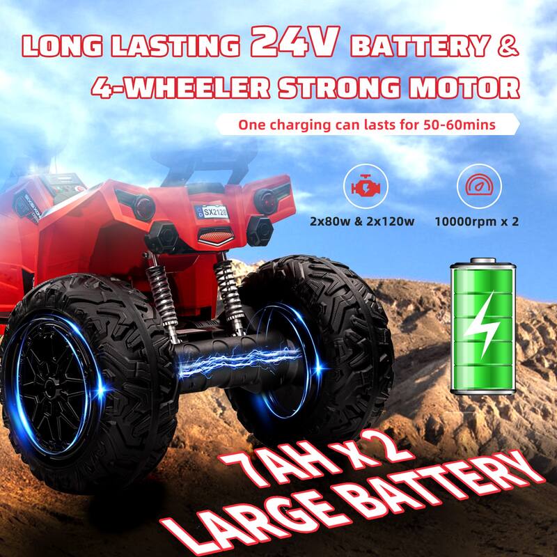 24V Electric Ride on Car Metal Suspensions, LED Light and Music