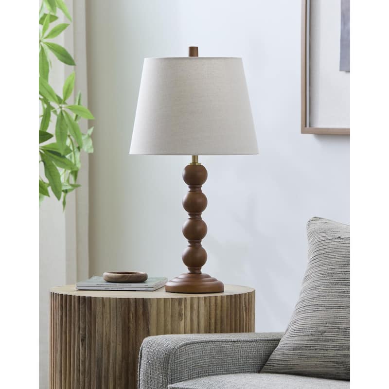 Livabliss Felipe Traditional Accent Table Lamp - 23"H x 12"W x 12"D - Dark Brown