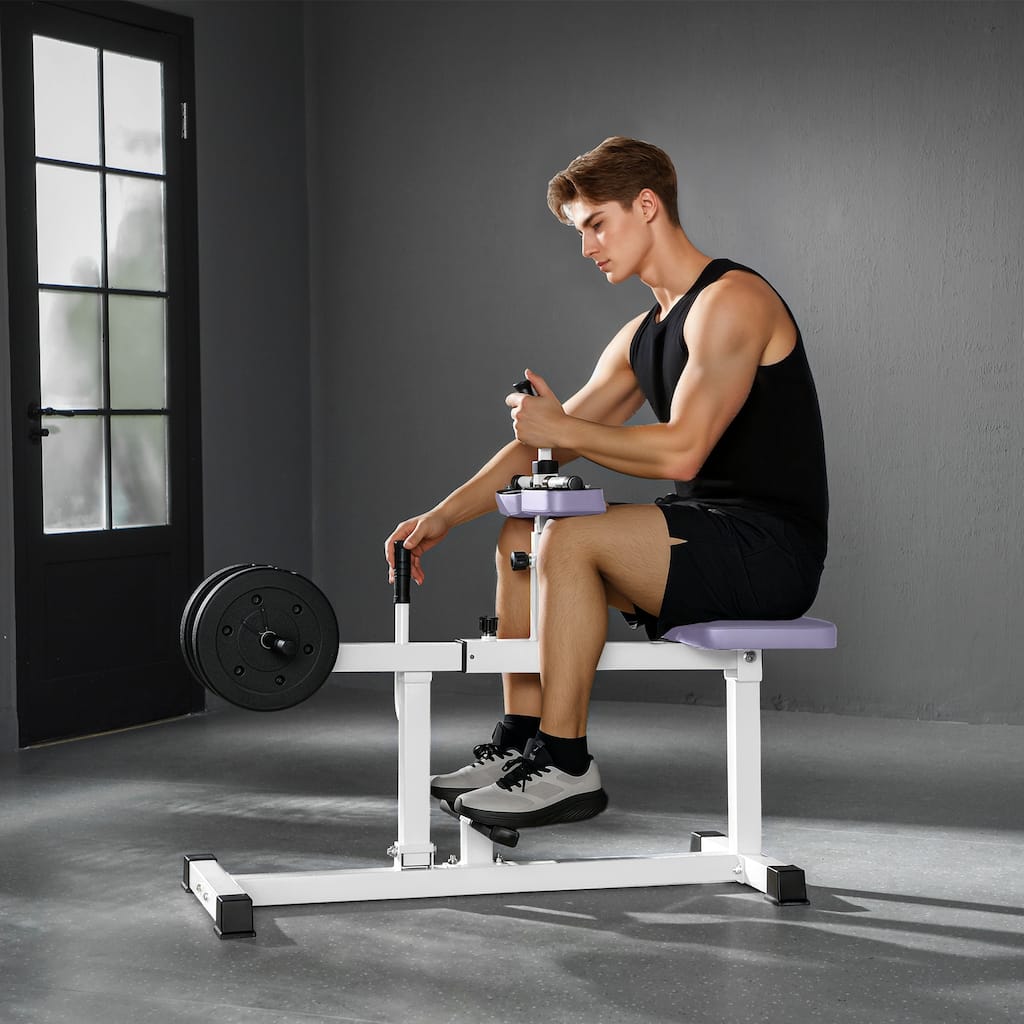 Soozier Seated Calf Raise Machine, Adjustable Calf Machine Leg Machine, for Home Gym Calf, Waist, Arm Training