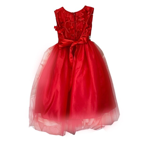 girls red floral dress