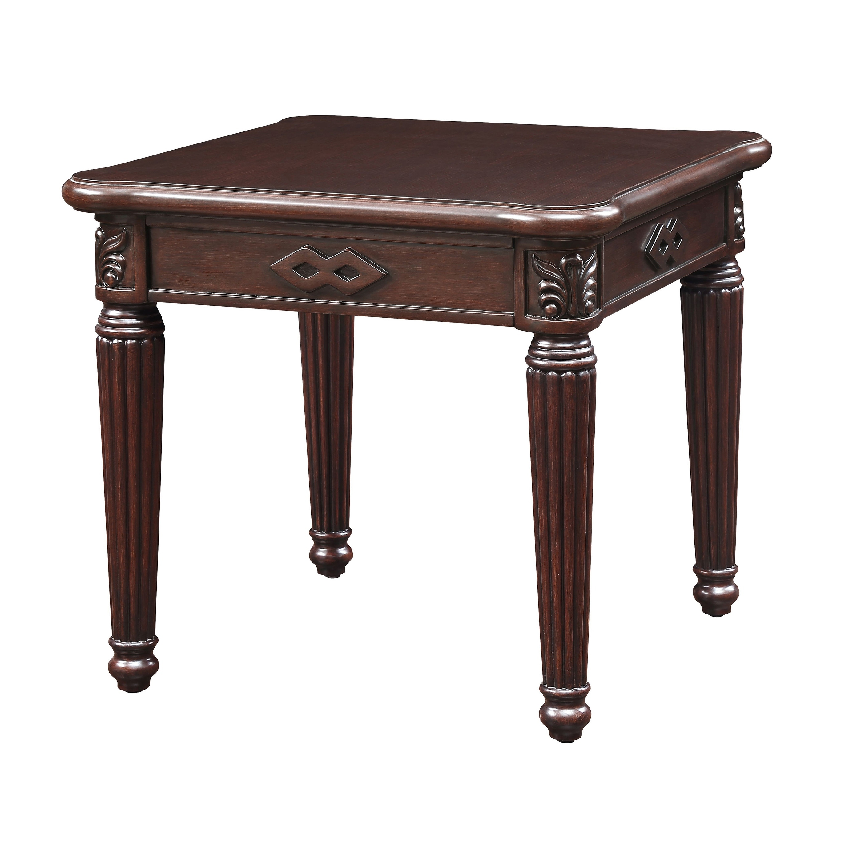 Eliza Espresso End Table with Turned Leg