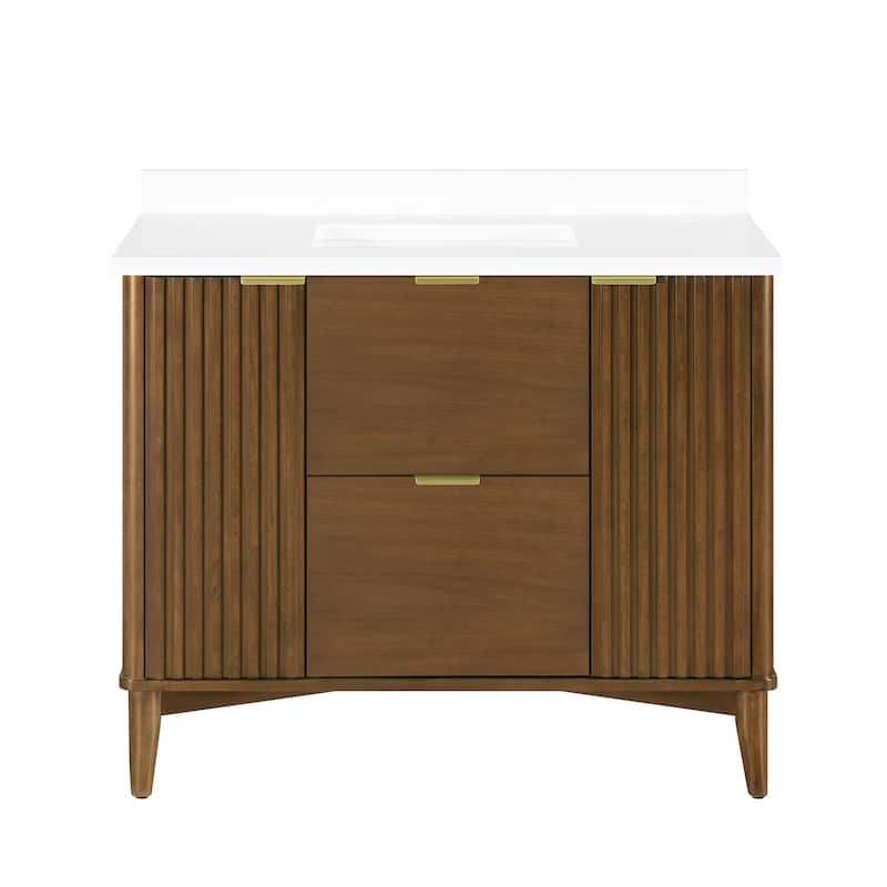 Gabi Bathroom Vanity with White Engineered Stone Top