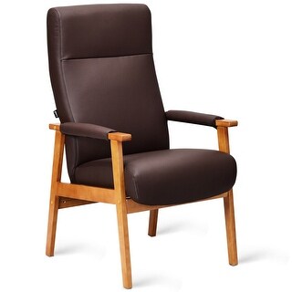 PU Leather Arm Chair Accent Guest Chair Lounge High Back ...