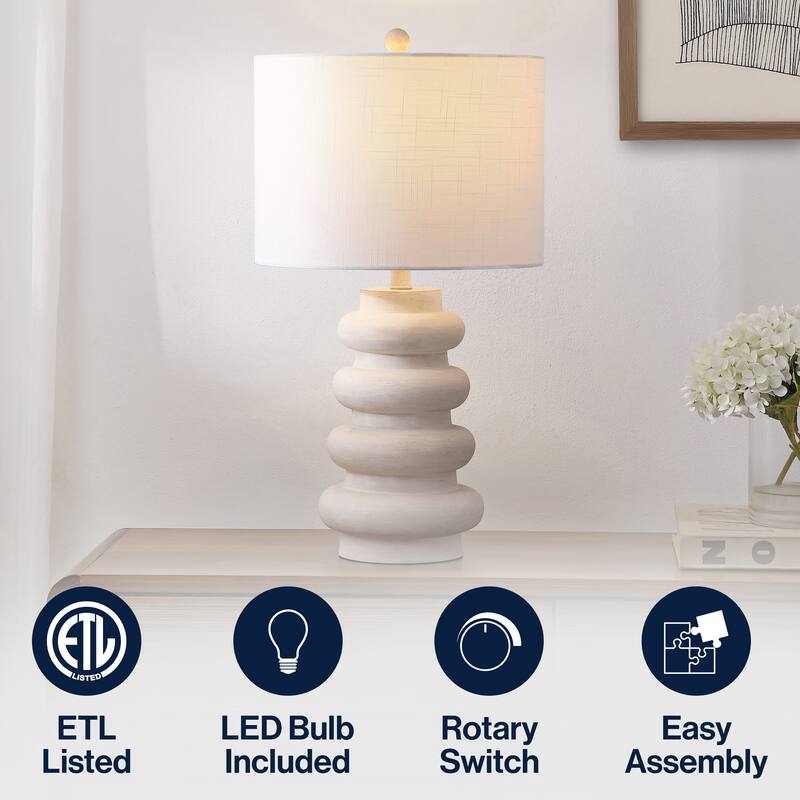 Juniper 26" Modern Minimalist Resin Stacked Ovoid LED Lamp