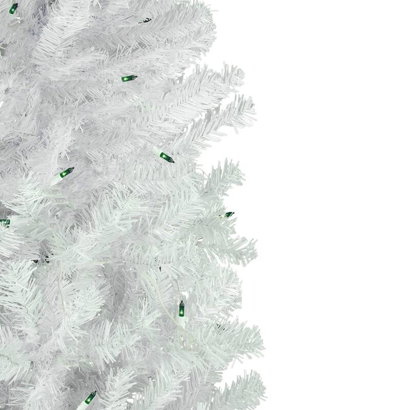 6.5' Woodbury White Pine Pencil Artificial Christmas Tree Green Lights - 6.5 Foot