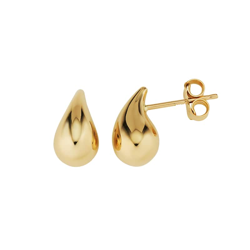 Fremada 10k Yellow Gold 13mm Droplet Earrings