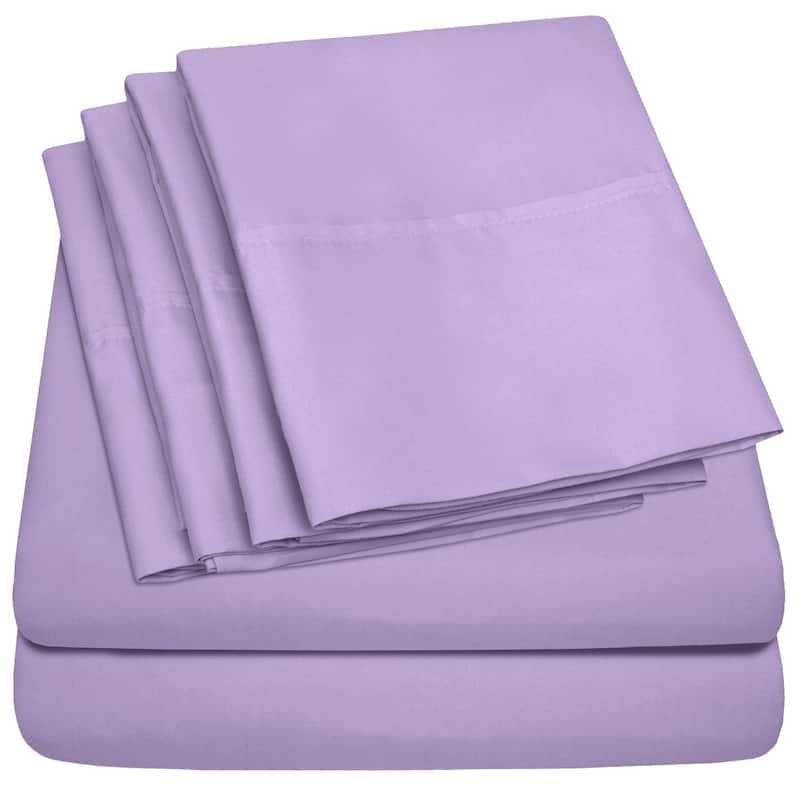 Luxurious Ultra Soft 6-Piece Bed Sheet Set - Twin - Lavender