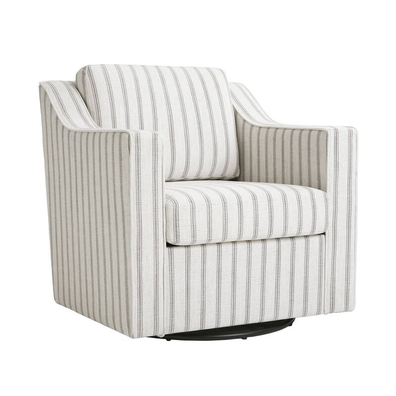 30'' W Vegan Leather/ Chenille Swivel Accent Chair