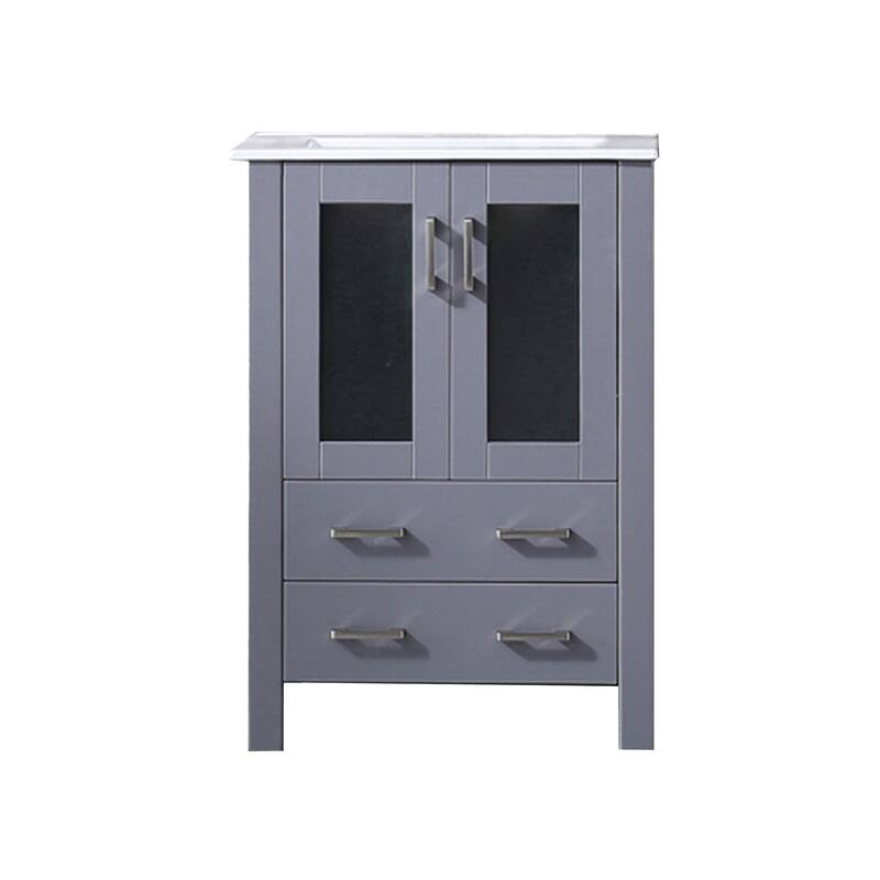 Volez Bath Vanity and White Ceramic Top - 24 - Dark Grey