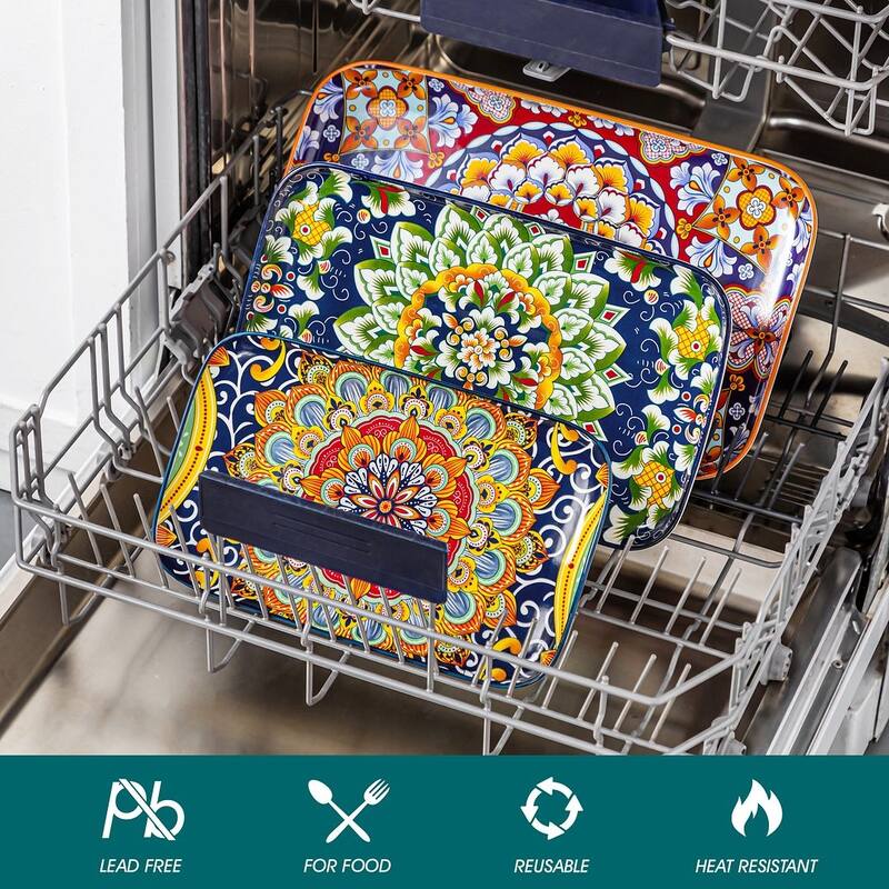 vancasso SIMI 3-Piece Bohemian Porcelain Sushi Serving Set