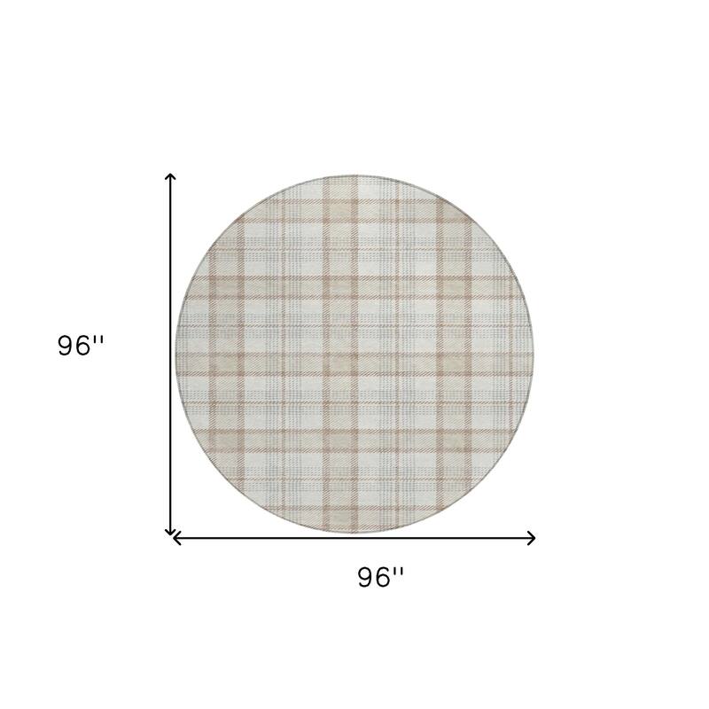 HomeRoots Plaid Transitional Rectangle Outdoor Rug