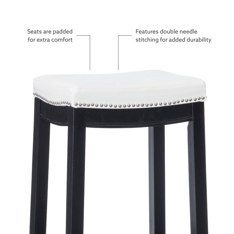 3-Piece Bar Table and Stool Set- 47.25" - Black and White