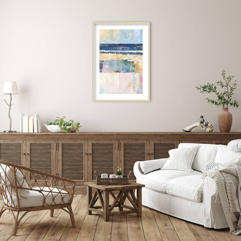 Fractured Horizons No. 1 by Raymond Powers Wood Framed Wall Art Print - Svelte Natural