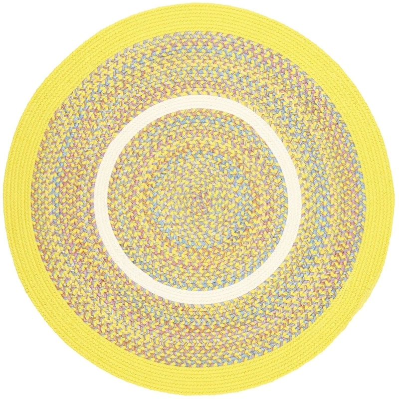 Rhody Rug Kid's Place Indoor/Outdoor Braided Area Rug - Yellow - 10' Round