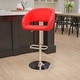 preview thumbnail 4 of 178, Vinyl Adjustable Height Barstool with Rounded Mid-Back Red Vinyl