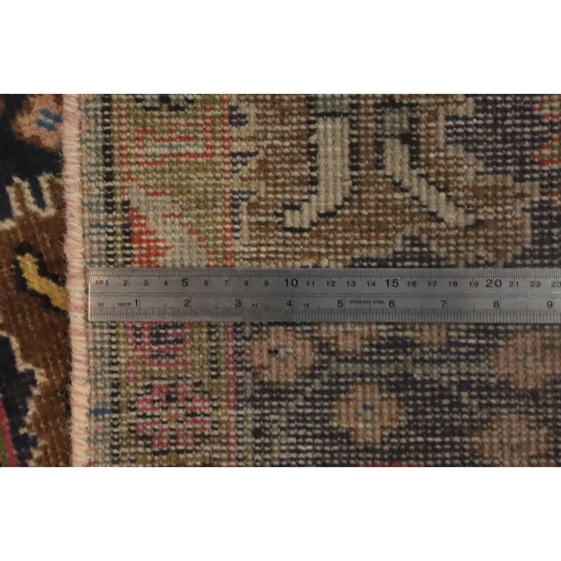 Hand Knotted Oriental 100% Wool Carpet Traditional Floral Oranges & Rust Tabriz Area Rug - 9' 5'' X 6' 5''