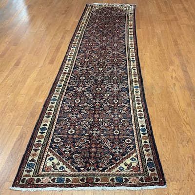 HERAT ORIENTAL Hand-knotted Tribal Persian Hamadan Wool Runner - 3'5" x 13'8"