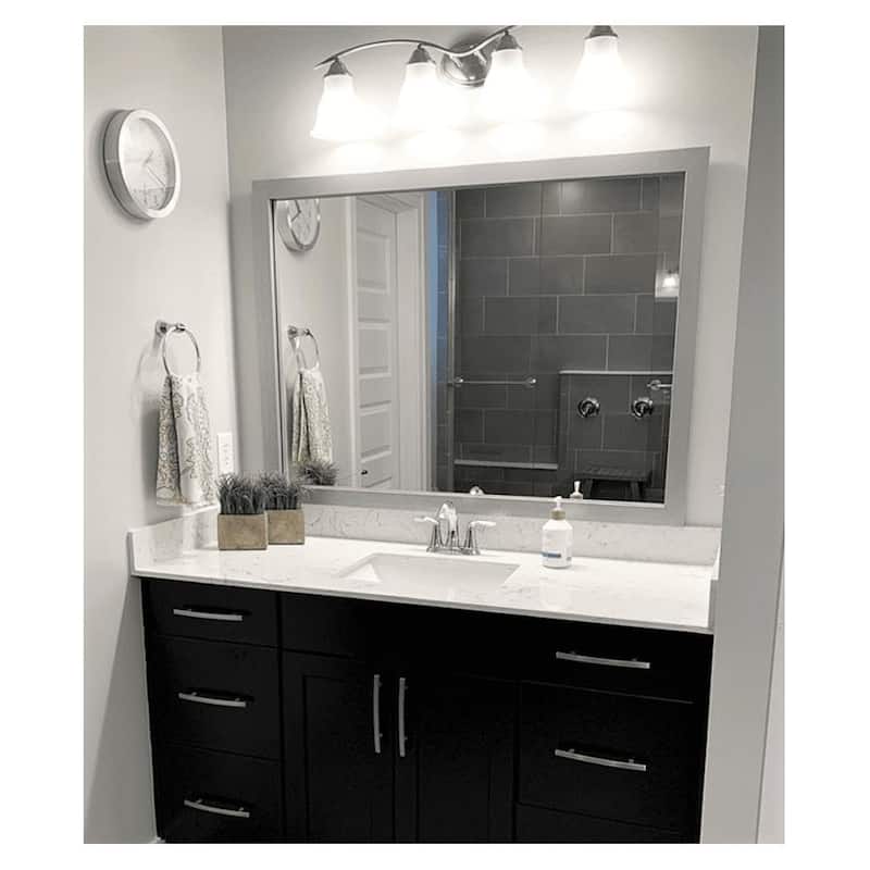 Meade Brushed Silver Framed Wall Mirror