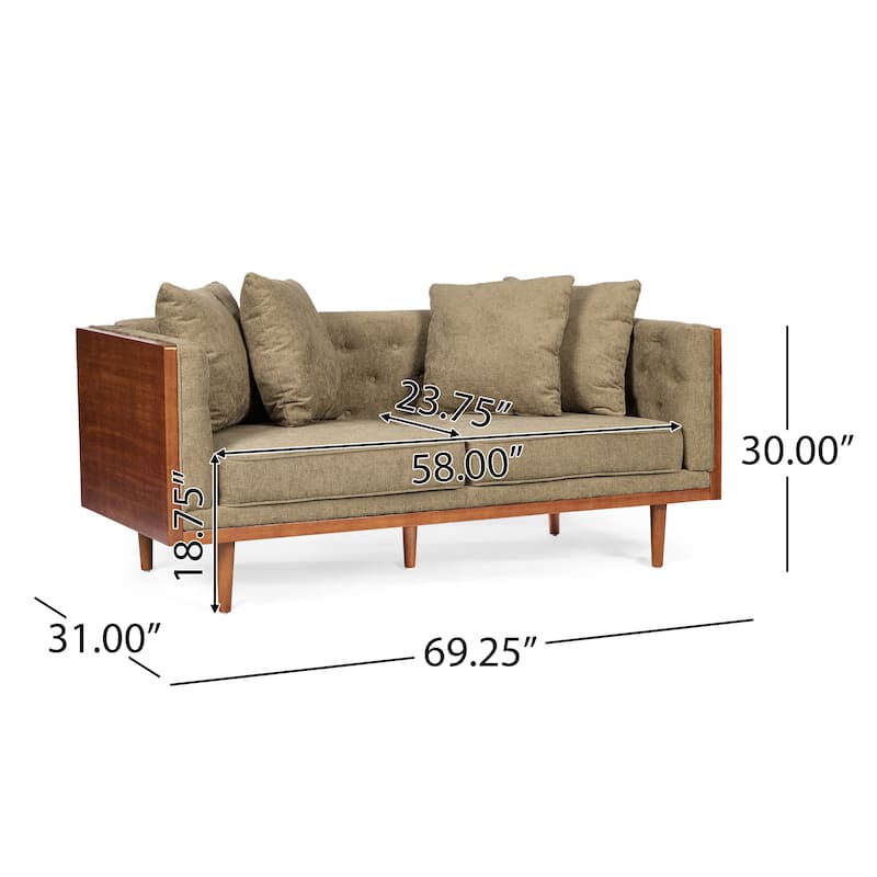 Borah Tufted Loveseat with Accent Pillows by Christopher Knight Home