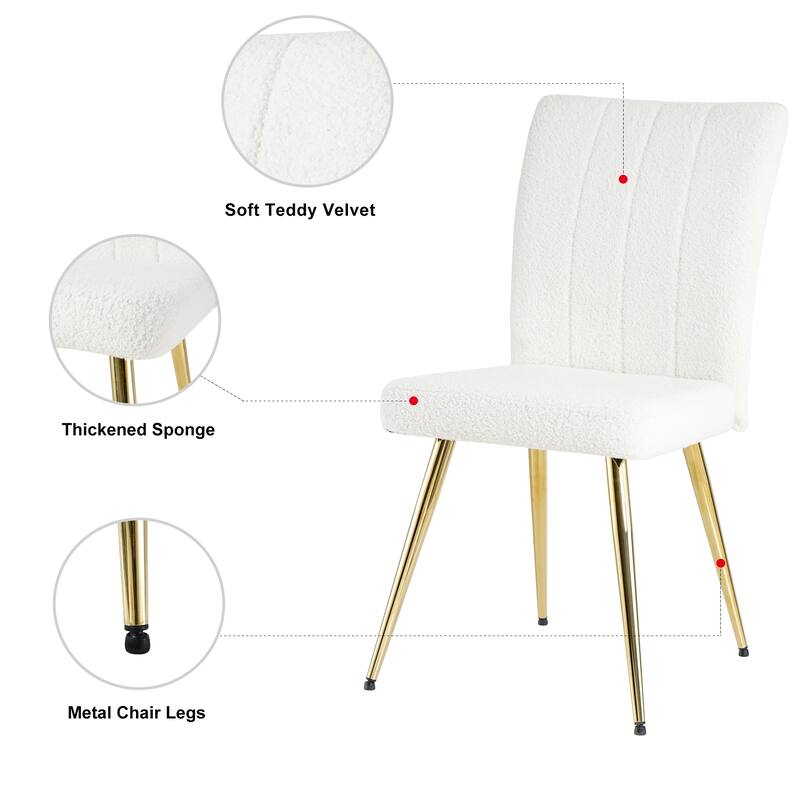 Black Teddy Wool Dining Chairs Set of 4, Upholstered Fabric Side Chair