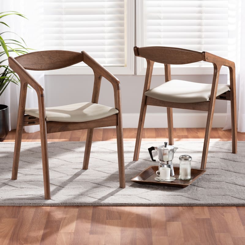 Harland Mid-Century Modern 2-Piece Dining Chair Set