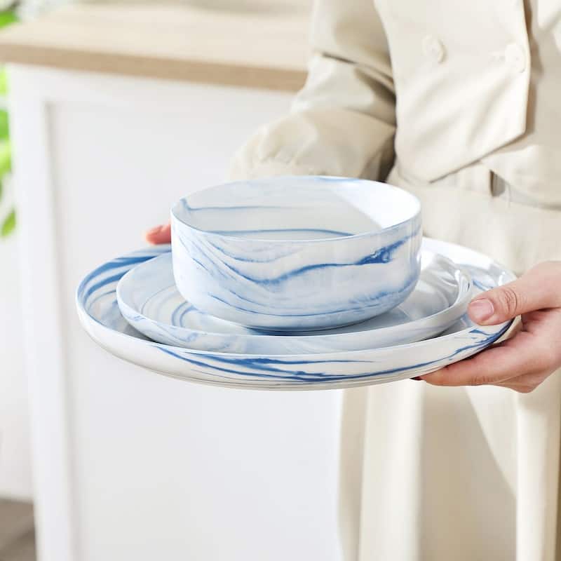 MALACASA LUNA 12-piece Porcelain Dinnerware Set (Service for 4)