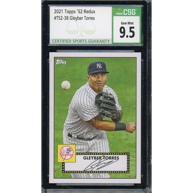 Gleyber Torres 2021 Topps 52 Redux Baseball Card #T52-38 Graded CSG 9.5 - 8'6" x 11'6"