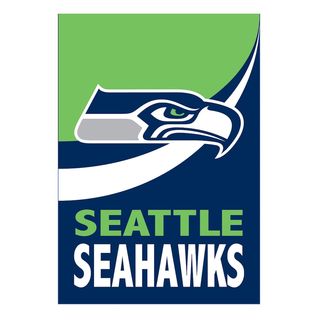 Seattle Seahawks Burlap Flag Garden Size