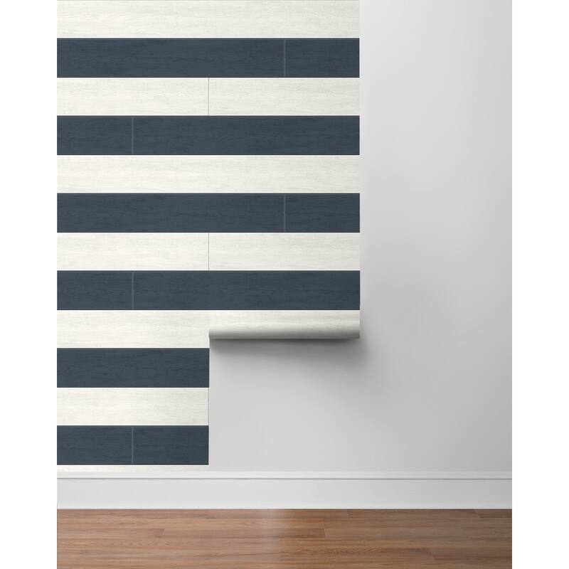 NextWall Two Toned Shiplap Peel and Stick Wallpaper
