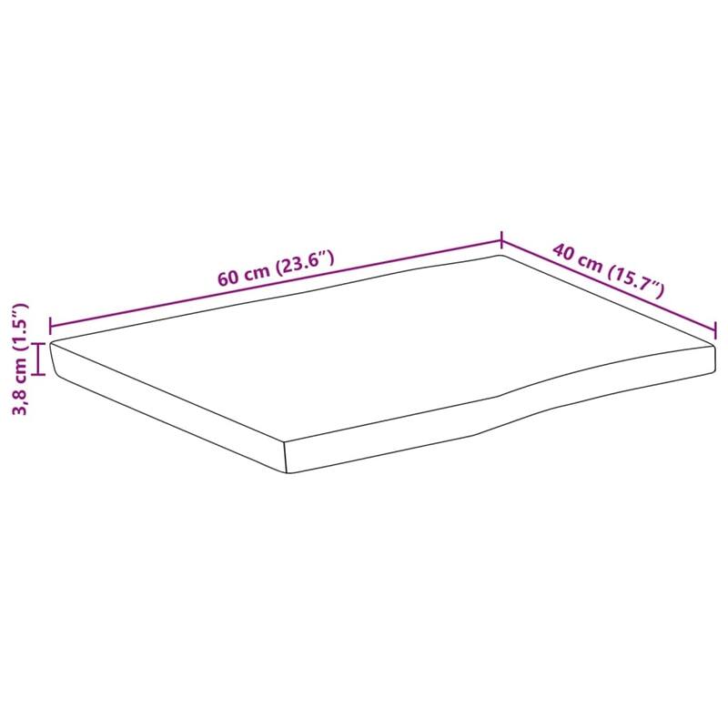 vidaXL Table Top Replacement Board Tabletop Accessory Solid Wood Live Edge