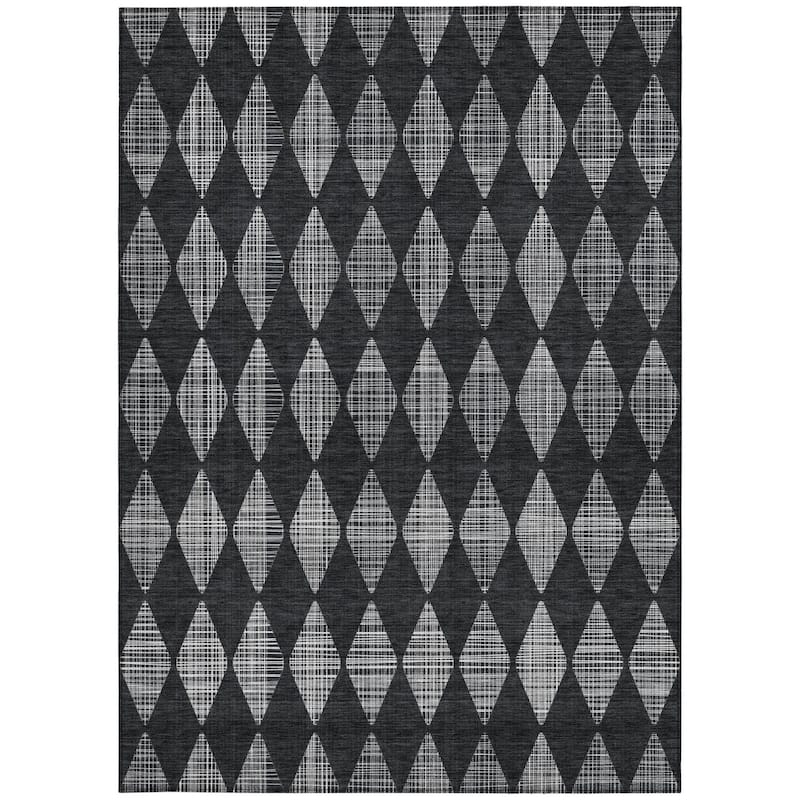 HomeRoots Geometric Transitional Rectangle Outdoor Rug