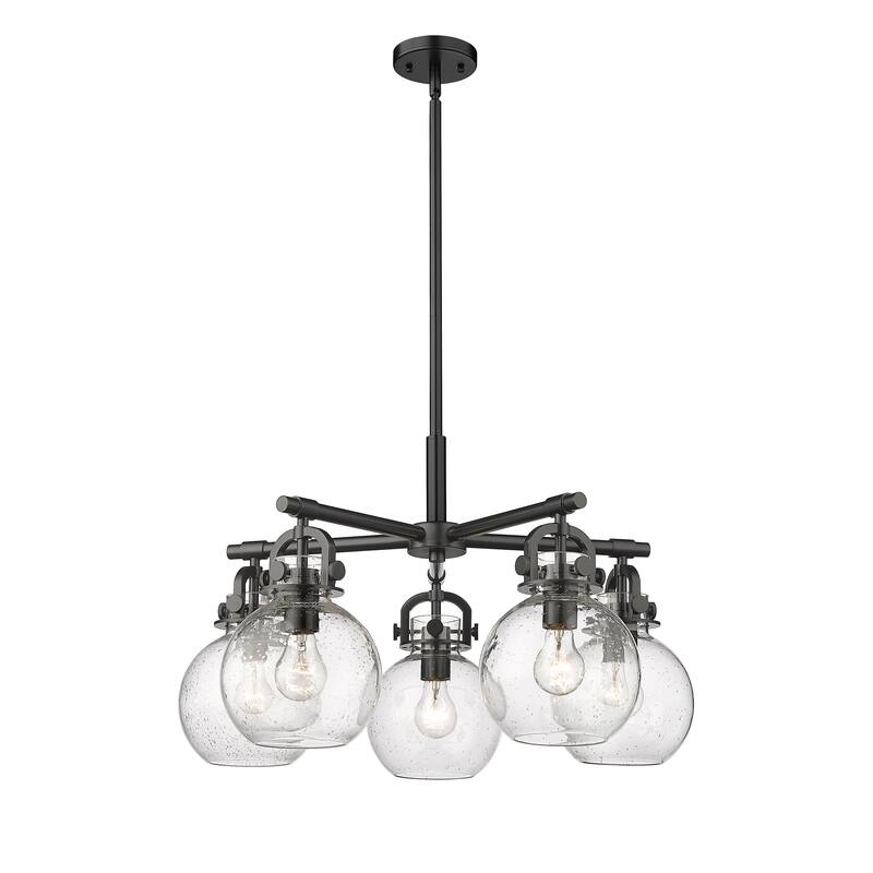 Innovations Lighting Newton Sphere - 5 Light 7" Stem Hung Chandelier.