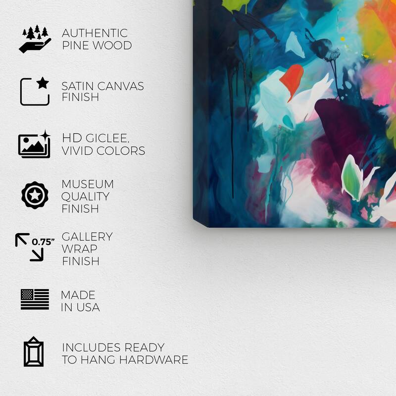 Wynwood Studio Abstract After Butterflies Flight Blue and Teal Modern & Contemporary Wall Art Canvas Print