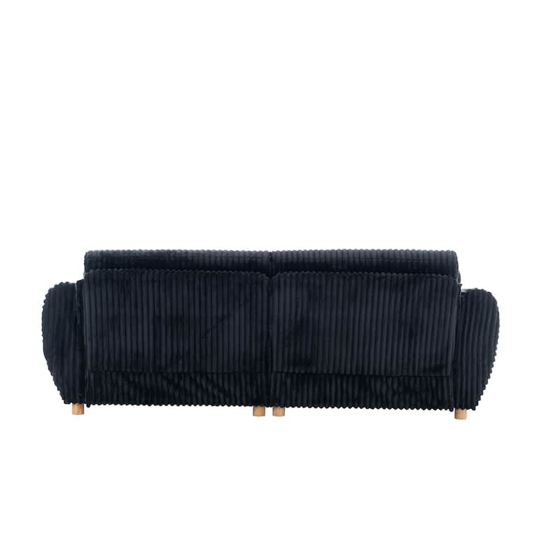 84.4" Corduroy 3-Seater Sofa with Solid Wood Frame, Comfortable Cushions