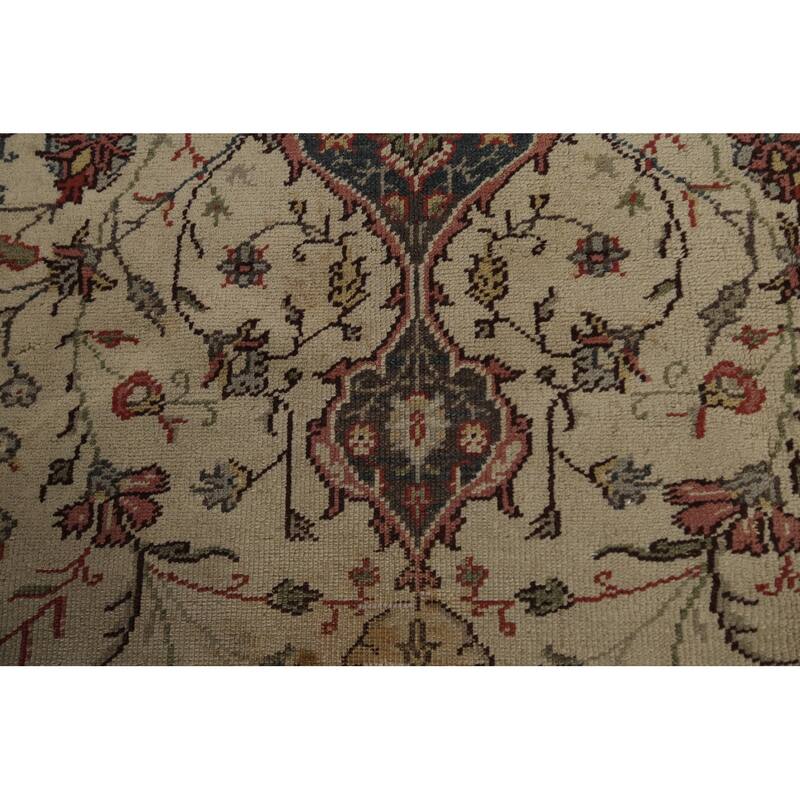 Antique Vegetable Dye Authentic Oushak Turkish Wool Area Rug Handmade - 8'11" x 11'7"