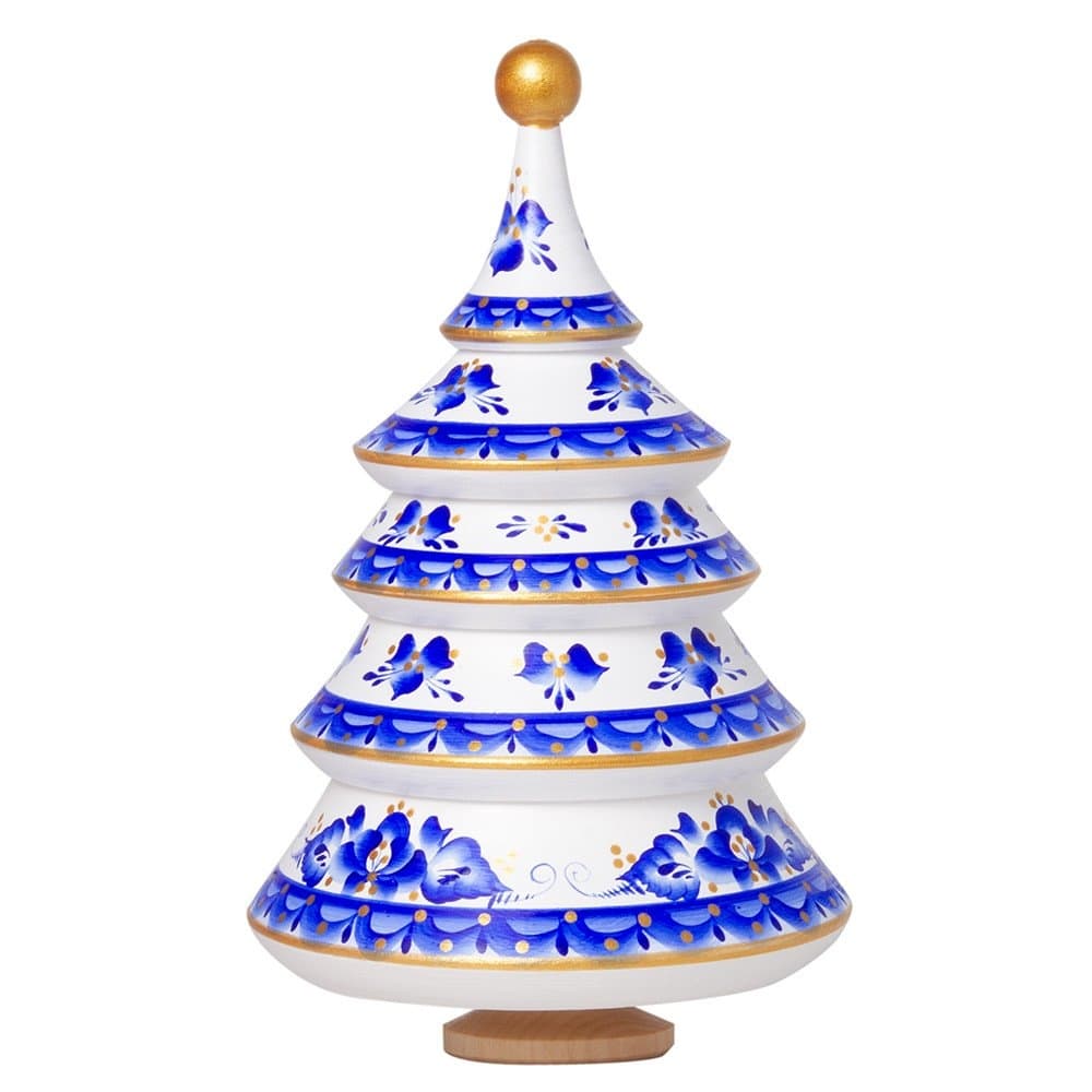 STP Goods Blue & White Musical Christmas Tree Figurine