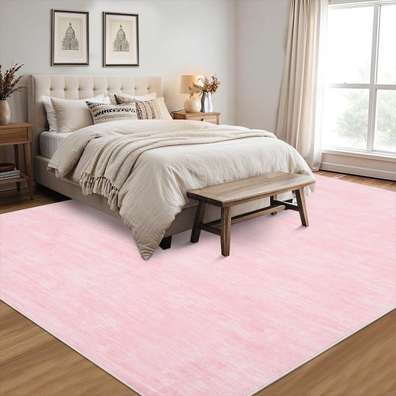 Rugs for Living Room Modern Abstract Area Rug Non-Slip Low Pile Accent Rug Soft Foldable Solid Rug