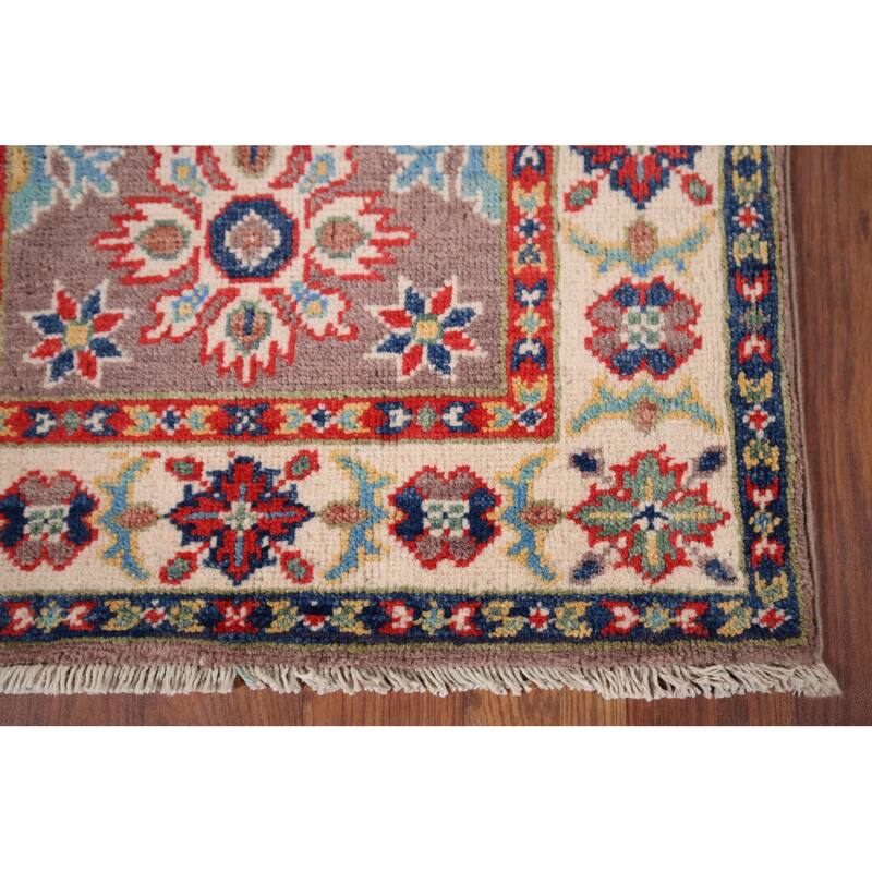Traditional Kazak Oriental Foyer Rug Hand-Knotted Wool Carpet - 1'11" x 3'0"