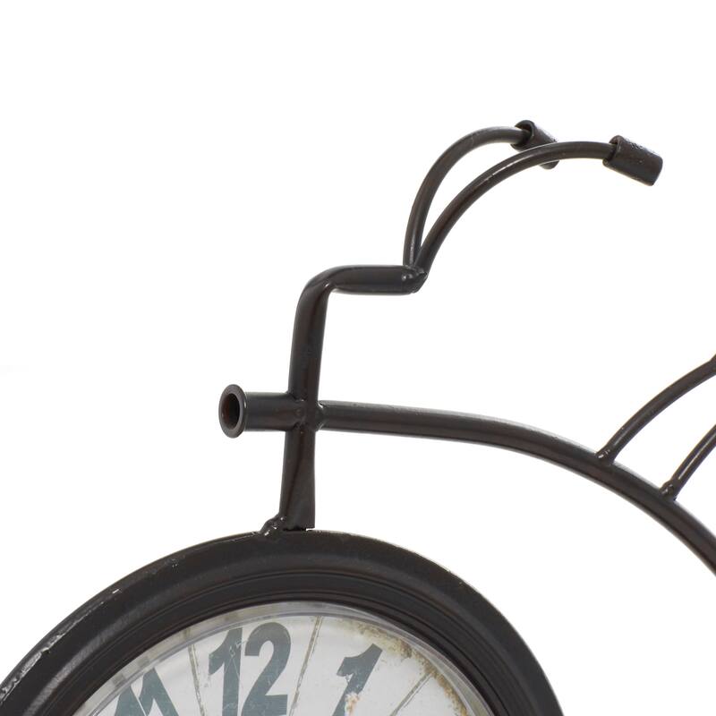 Brown Metal Bike Decorative Clock - 13 x 3 x 12
