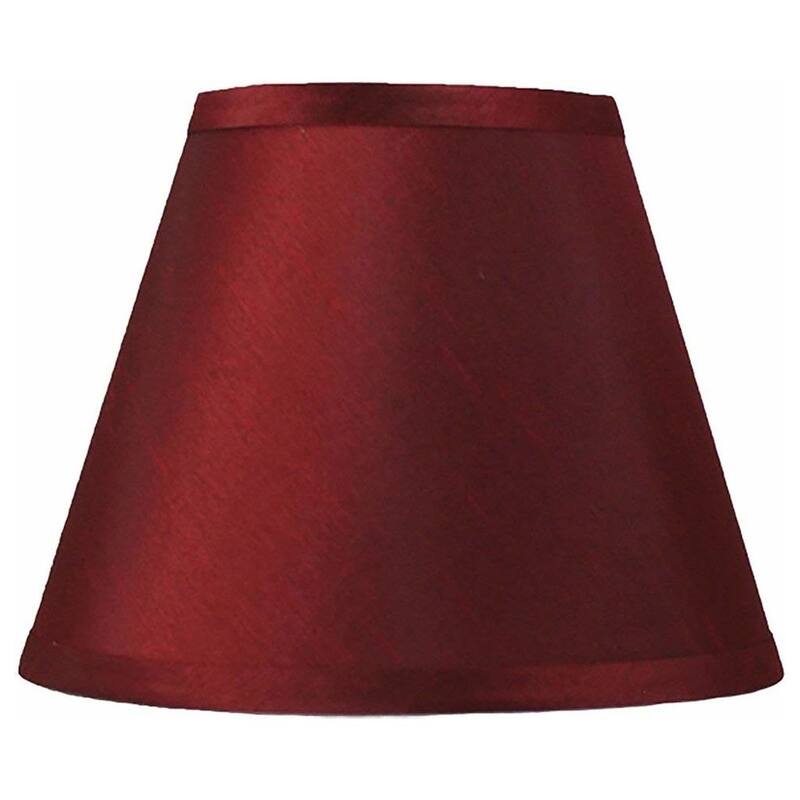 Hardback Faux Silk Conical Lamp Shade, 5 inch Top, 9 inch Bottom, 7 inch Slant - Single - Burgundy