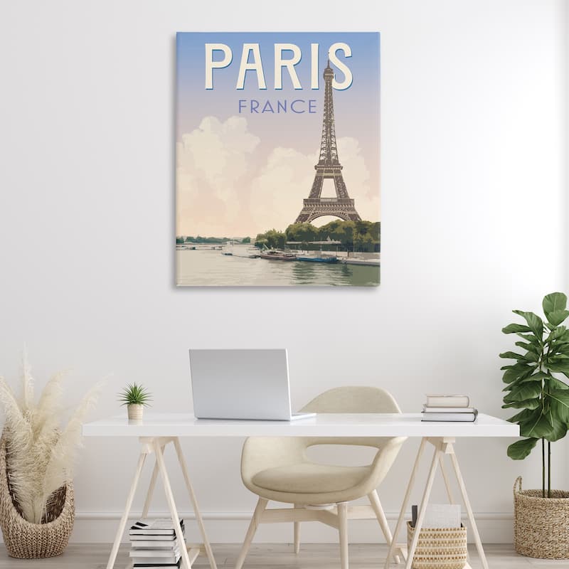 Stupell Paris Tower Landmark Canvas Wall Art Design By Victoria Barnes