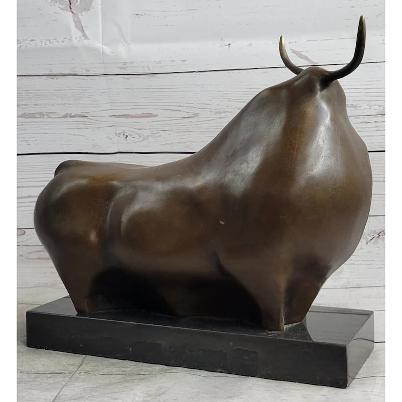 Abstract Modern Art Clic Botero Bull Handcrafted Bronze Sculpture Figurine