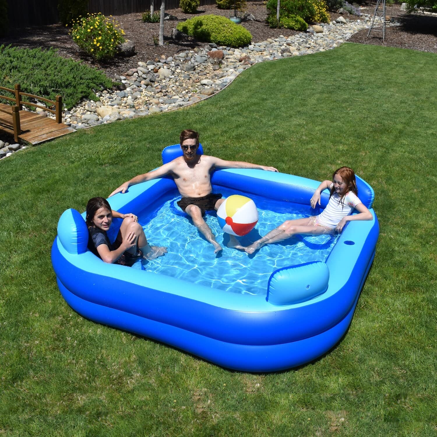 Inflatable pool with seats discount