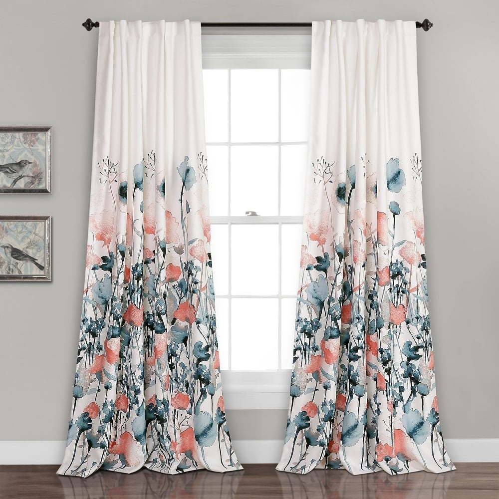 The Curated Nomad Luminet Flora Room Darkening Window Curtain Panel Pair