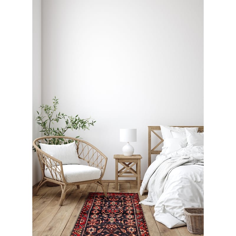 ECARPETGALLERY Hand-knotted Anadol Dark Navy Wool Rug - 4' 3" x 7' 1"