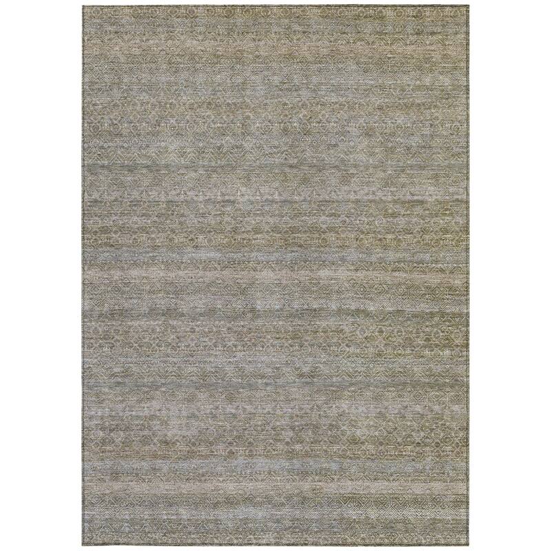HomeRoots Striped Transitional Rectangle Outdoor Rug