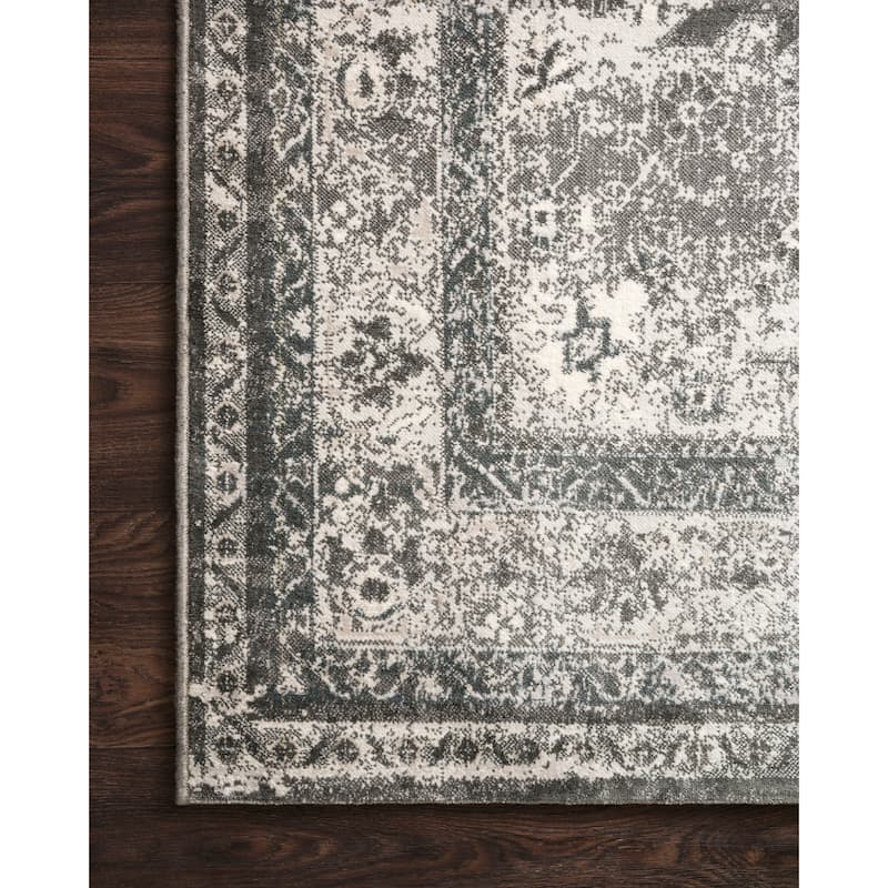 Alexander Home Antique Inspired Distressed Medallion Area Rug