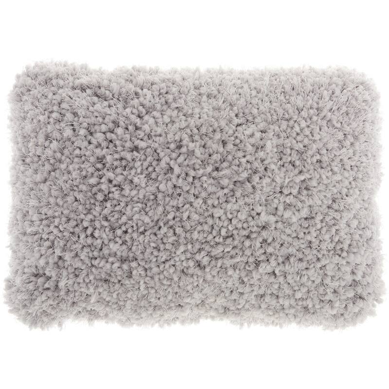 Pale Gray Knubby Plush Lumbar Throw Pillow