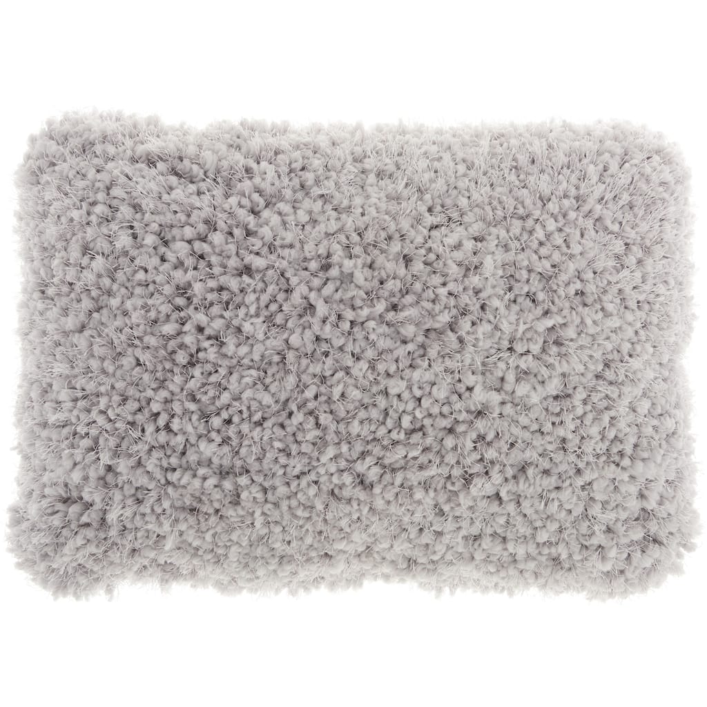 Pale Gray Knubby Plush Lumbar Throw Pillow